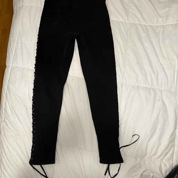 Black American Eagle, 360 next level stretch jeans with side side lace up - Picture 2 of 5